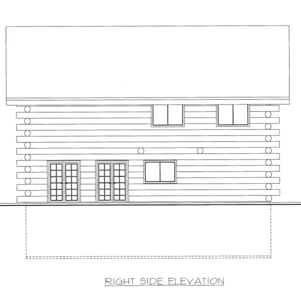 Log Cabin House Plan Right Elevation - Bent Creek Log Home 088D-0404 - Shop House Plans and More