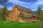 Log House Plan Front of Home - 088D-0405 - Shop House Plans and More