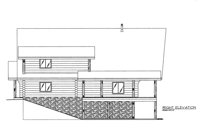 Log House Plan Right Elevation - 088D-0405 - Shop House Plans and More