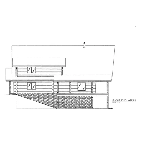 Log House Plan Right Elevation - Alta Peak Rustic Mountain Home 088D-0405 - Shop House Plans and More