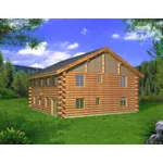 Building Plans Front of Home - Waggoner Rustic Log Home 088D-0406 | House Plans and More