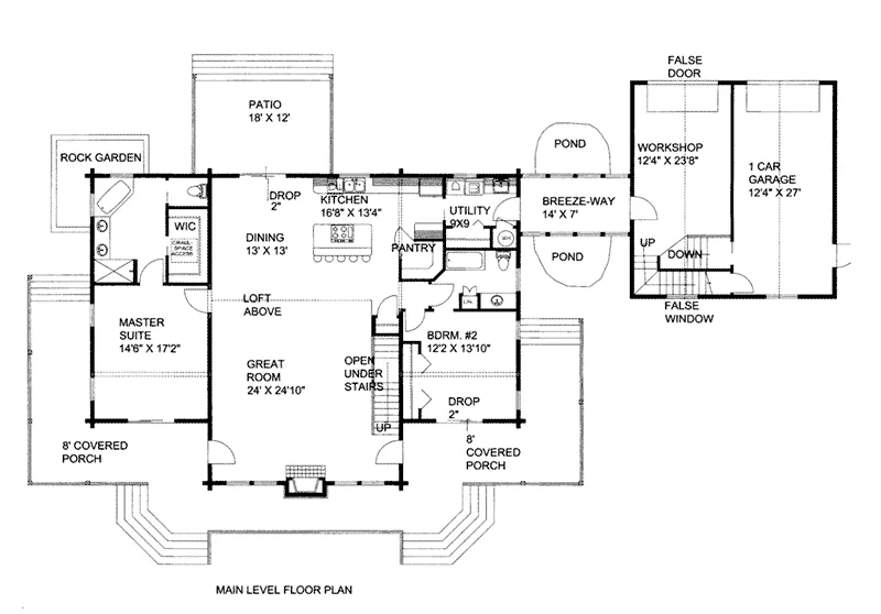 Mountain House Plan First Floor - 088D-0407 - Shop House Plans and More