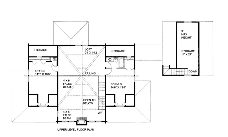 Mountain House Plan Second Floor - 088D-0407 - Shop House Plans and More