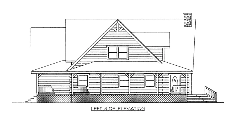 Mountain House Plan Left Elevation - 088D-0407 - Shop House Plans and More