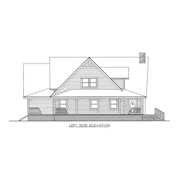 Mountain House Plan Left Elevation - Western Branch Rustic Home088D-0407 - Shop House Plans and More