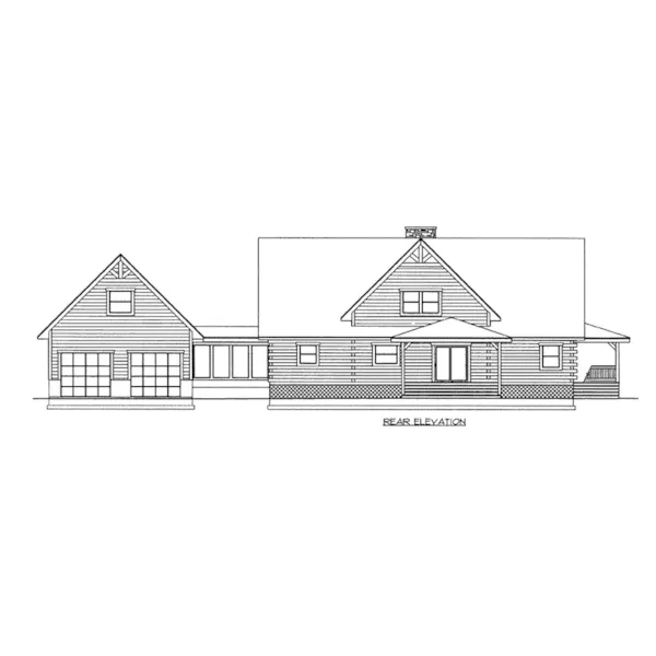 Mountain House Plan Rear Elevation - Western Branch Rustic Home088D-0407 - Shop House Plans and More