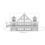 Log House Plan Rear Elevation - Flynn Ferry Tudor Home 088D-0408 - Shop House Plans and More