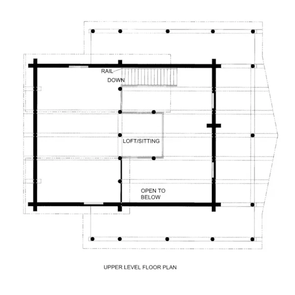 Log Cabin House Plan Second Floor - Kamari Rustic Log Home 088D-0409 - Shop House Plans and More