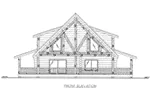Log Cabin House Plan Front Elevation - 088D-0409 - Shop House Plans and More