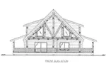 Log Cabin House Plan Front Elevation - Kamari Rustic Log Home 088D-0409 - Shop House Plans and More