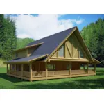 Log Cabin House Plan Front of Home - Kamari Rustic Log Home 088D-0409 - Shop House Plans and More