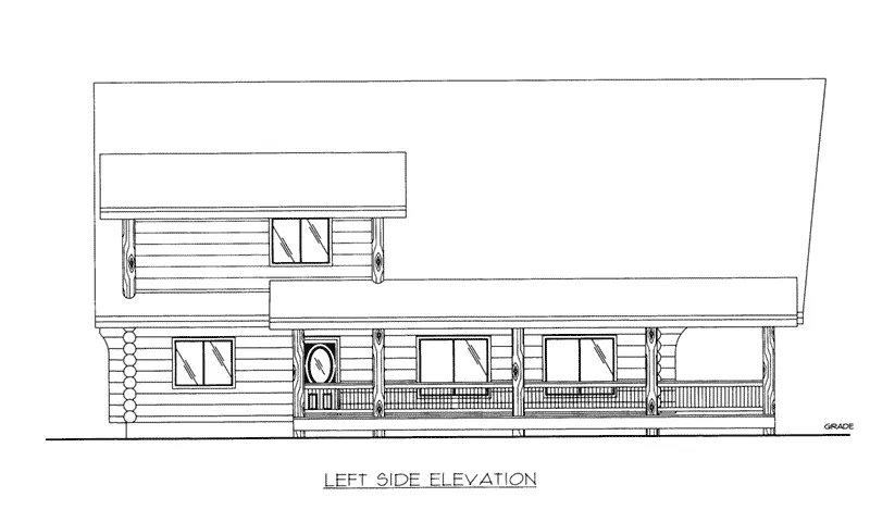 Log House Plan Left Elevation - 088D-0409 - Shop House Plans and More