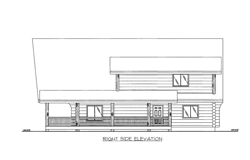 Log House Plan Right Elevation - 088D-0409 - Shop House Plans and More
