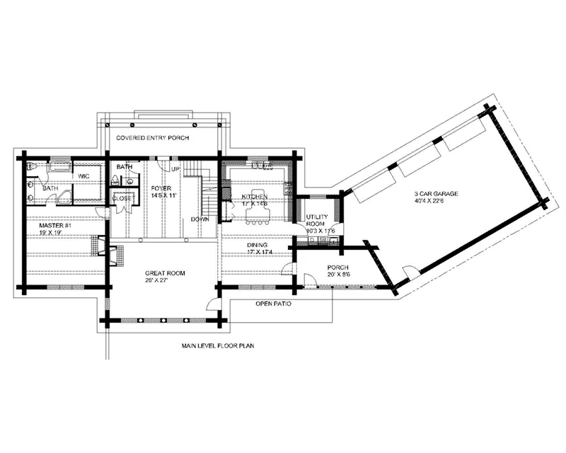 Mountain House Plan First Floor - 088D-0410 - Shop House Plans and More