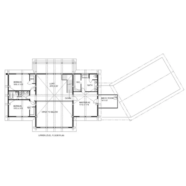 Log House Plan Second Floor - Roberts Bay Luxury Home 088D-0410 - Shop House Plans and More