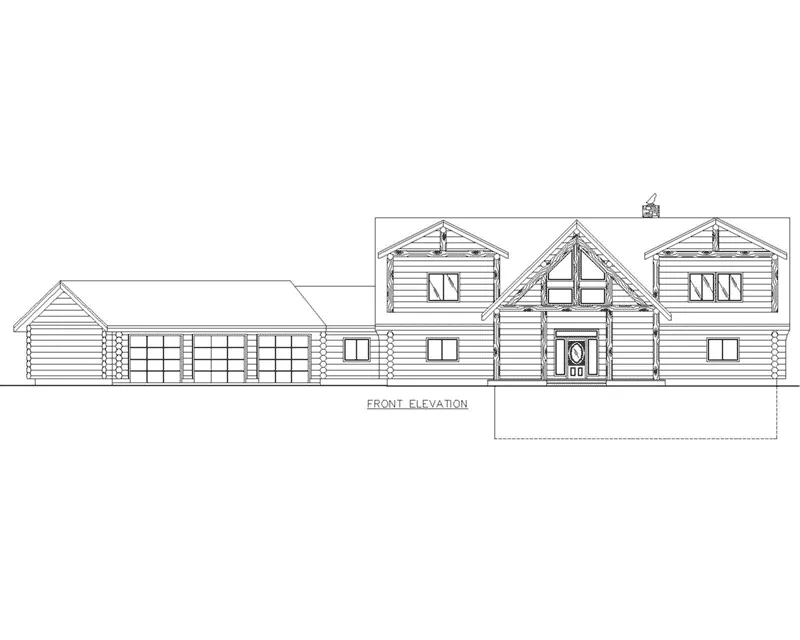 Log Cabin House Plan Front Elevation - 088D-0410 - Shop House Plans and More