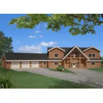 Log House Plan Front of Home - Roberts Bay Luxury Home 088D-0410 - Shop House Plans and More