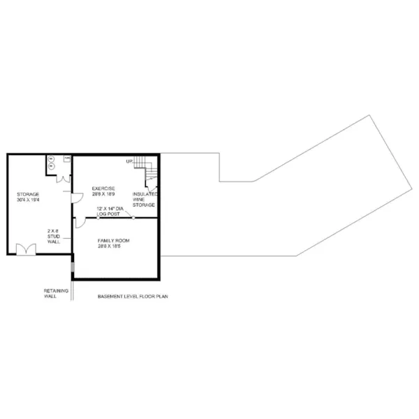 Log House Plan Lower Level Floor - Roberts Bay Luxury Home 088D-0410 - Shop House Plans and More