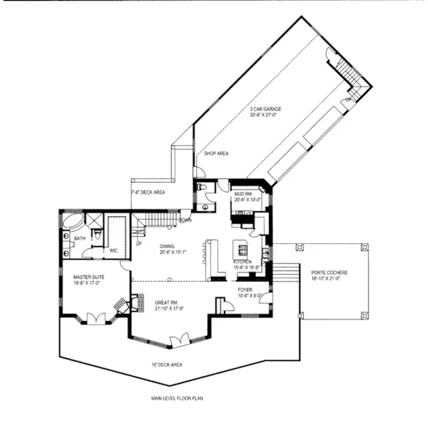 First Floor - Mulan Lake Waterfront Home 088D-0411 - Shop House Plans and More