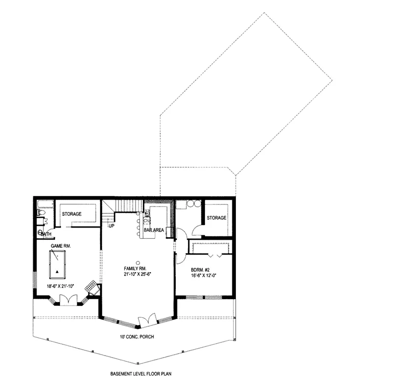 Lower Level Floor - 088D-0411 - Shop House Plans and More