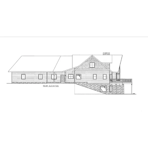 Rear Elevation - Mulan Lake Waterfront Home 088D-0411 - Shop House Plans and More