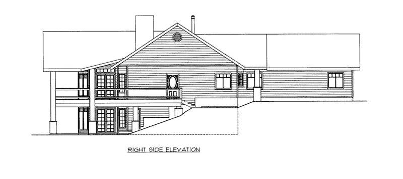 Log House Plan Right Elevation - 088D-0412 - Shop House Plans and More