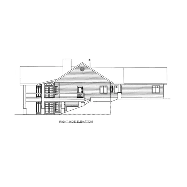 Log House Plan Right Elevation - Sonora Bay Log Lake Home088D-0412 - Shop House Plans and More