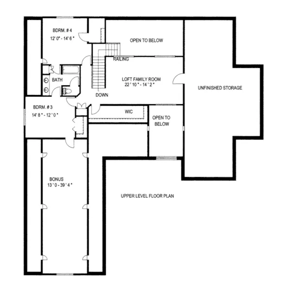 Traditional House Plan Second Floor - Parkmont Hill Ranch Home 088D-0413 - Shop House Plans and More