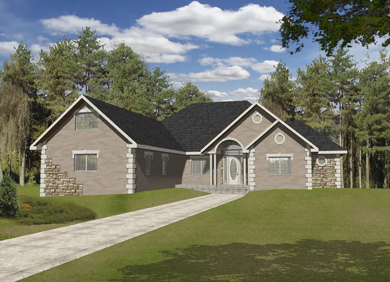 European House Plan Front of Home - 088D-0413 - Shop House Plans and More