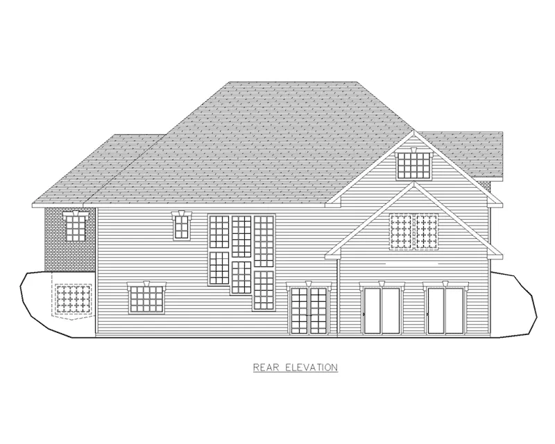 Traditional House Plan Rear Elevation - 088D-0413 - Shop House Plans and More