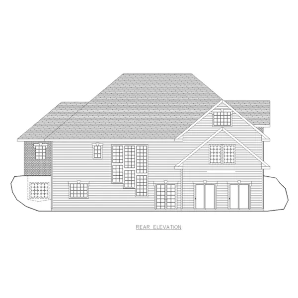 Traditional House Plan Rear Elevation - Parkmont Hill Ranch Home 088D-0413 - Shop House Plans and More