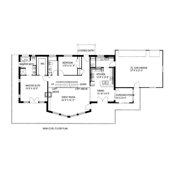 First Floor - Spruce Cove Rustic Home088D-0415 - Shop House Plans and More