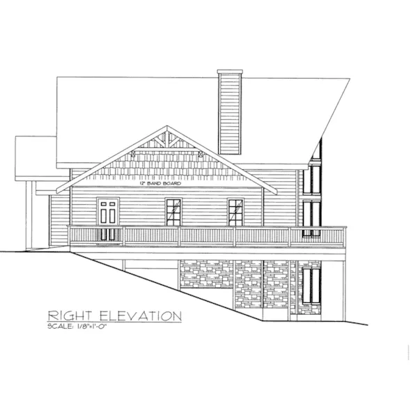 Right Elevation - Spruce Cove Rustic Home088D-0415 - Shop House Plans and More