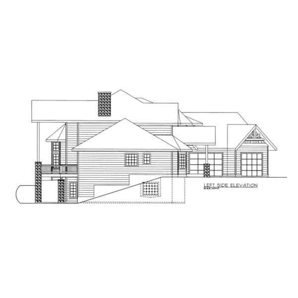 Left Elevation - Regatta Cove Two-Story Home 088D-0416 - Shop House Plans and More