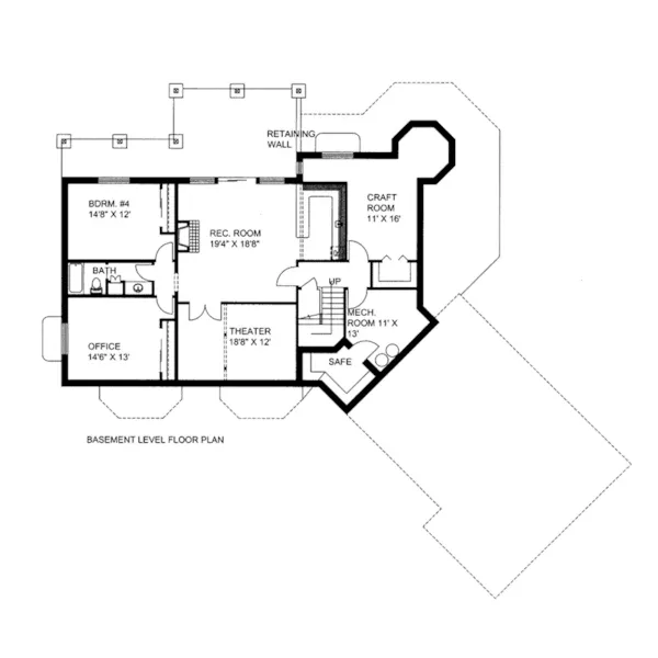 Lower Level Floor - Regatta Cove Two-Story Home 088D-0416 - Shop House Plans and More