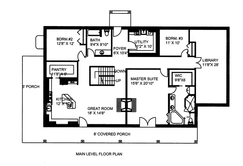 Craftsman House Plan First Floor - 088D-0417 - Shop House Plans and More