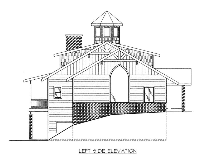 Craftsman House Plan Left Elevation - 088D-0417 - Shop House Plans and More