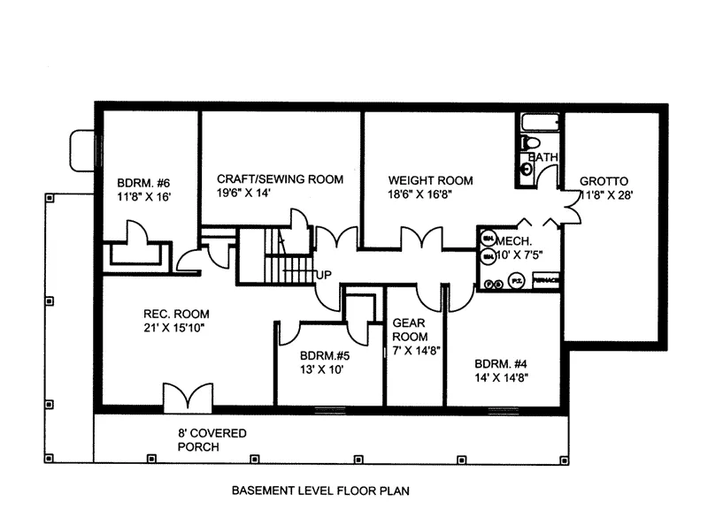 Craftsman House Plan Lower Level Floor - 088D-0417 - Shop House Plans and More