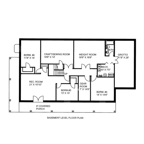 Beach & Coastal House Plan Lower Level Floor - 088D-0417 - Shop House Plans and More