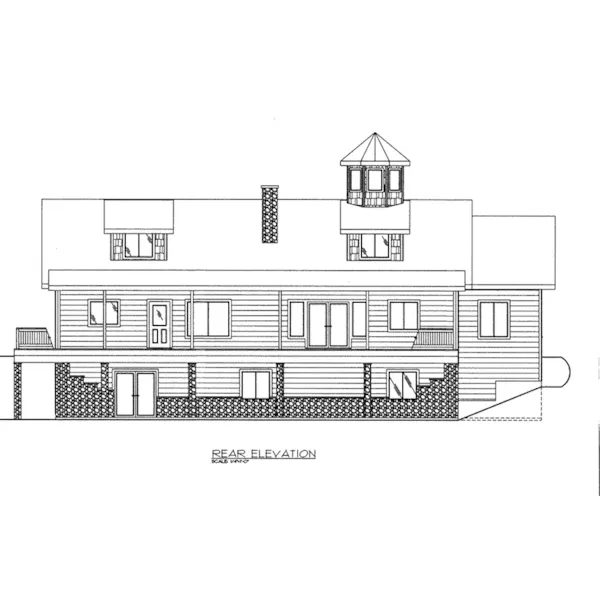 Beach & Coastal House Plan Rear Elevation - 088D-0417 - Shop House Plans and More