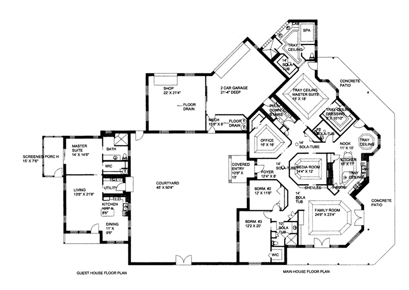 Ranch House Plan First Floor - 088D-0418 - Shop House Plans and More
