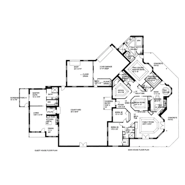 Contemporary House Plan First Floor - 088D-0418 - Shop House Plans and More