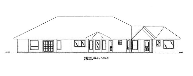 Modern House Plan Rear Elevation - 088D-0418 - Shop House Plans and More