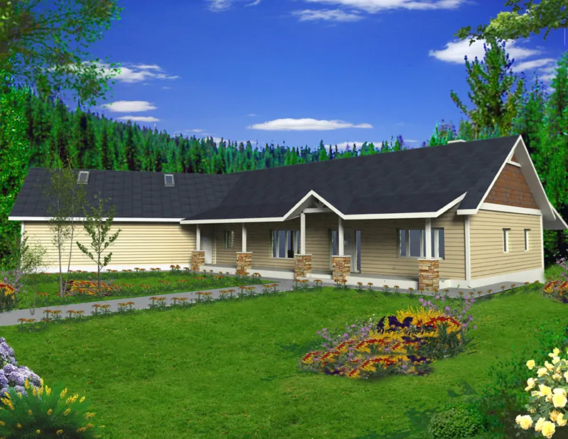 Mountain House Plan Front of Home - 088D-0419 - Shop House Plans and More