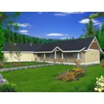 Vacation House Plan Front of Home - Newburg Pass Ranch Home 088D-0419 - Shop House Plans and More