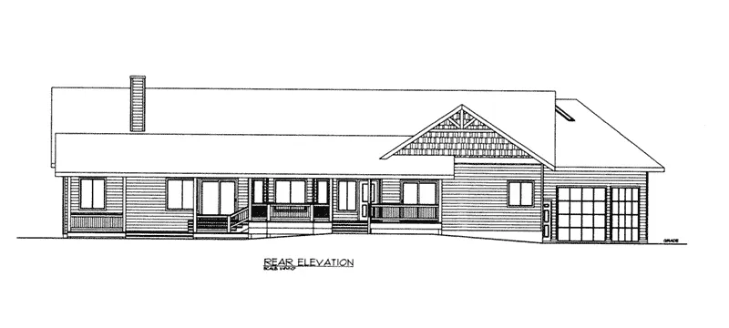 Rustic House Plan Rear Elevation - 088D-0419 - Shop House Plans and More