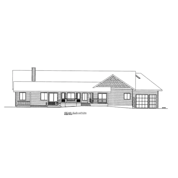 Vacation House Plan Rear Elevation - Newburg Pass Ranch Home 088D-0419 - Shop House Plans and More