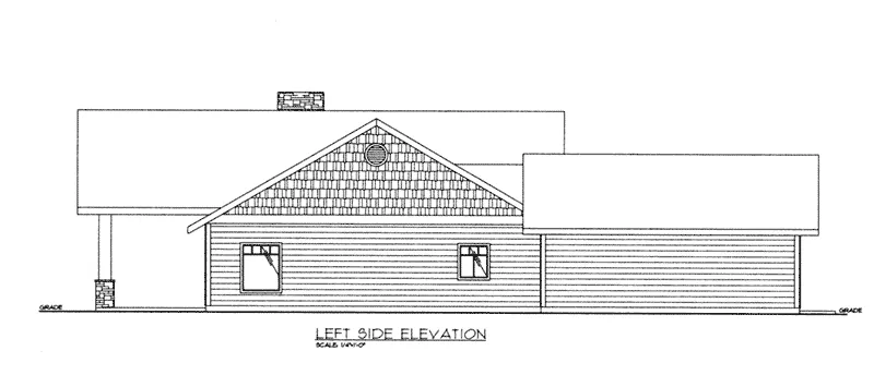 Ranch House Plan Left Elevation - 088D-0420 - Shop House Plans and More