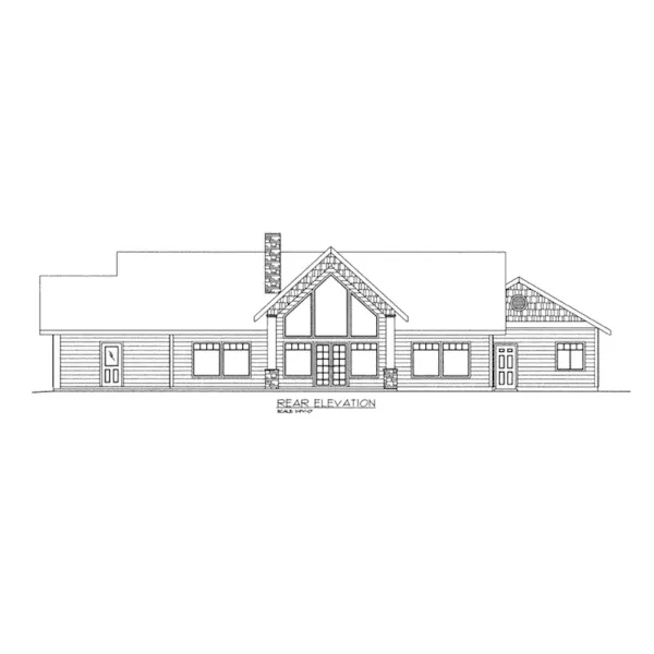 Rustic House Plan Rear Elevation - 088D-0420 - Shop House Plans and More