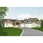 Waterfront House Plan Front of Home - Kerrsville Craftsman Home 088D-0421 - Shop House Plans and More